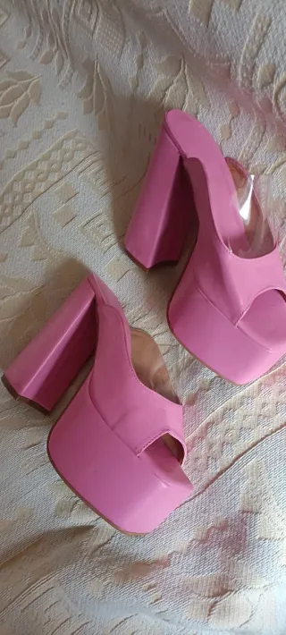 Mules Plataforma Tacón Grueso 15cm