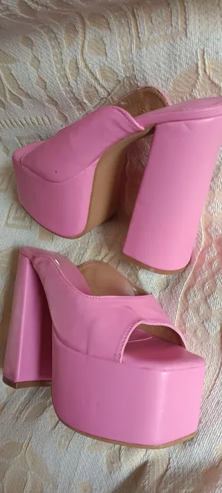 Mules Plataforma Tacón Grueso 15cm