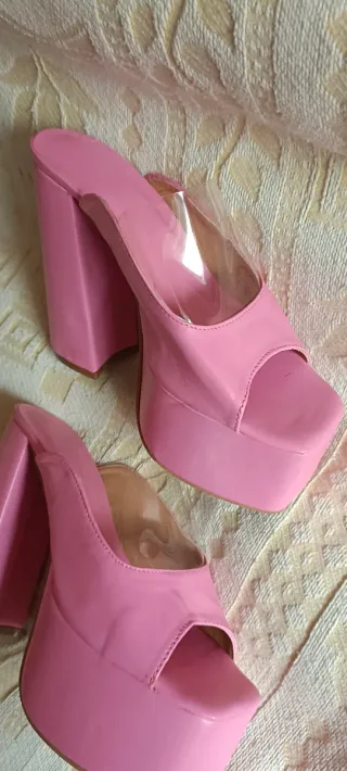 Mules Plataforma Tacón Grueso 15cm