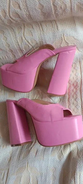 Mules Plataforma Tacón Grueso 15cm