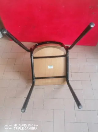 Coppia sedie robuste metallo e legno