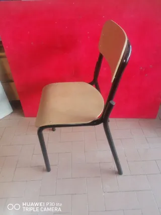 Coppia sedie robuste metallo e legno