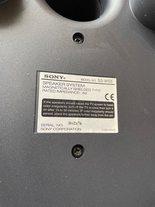 Subwoofer Sony SS-WS5 Plata