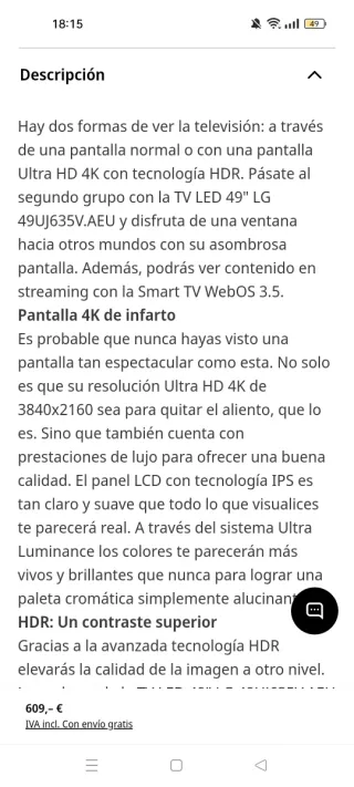 Smart TV LG 55 4K ,HDR active,como nueva