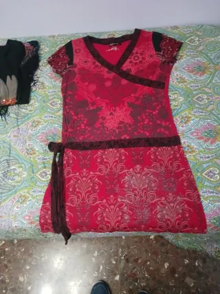 Vestido rojo estampado