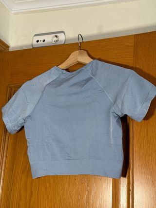 Camiseta Crop Prozis Shimmer Azul Talla M