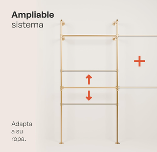 Barra de pared para colgar ropa