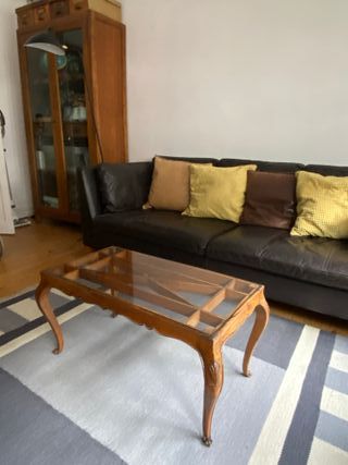 Mesa baja vintage madera y cristal