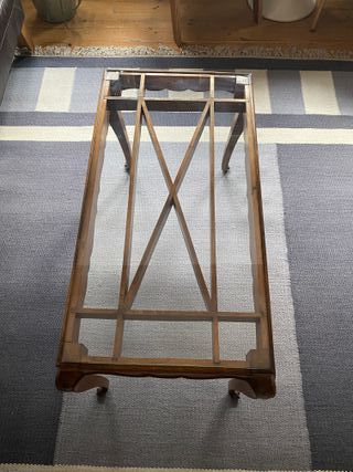 Mesa baja vintage madera y cristal