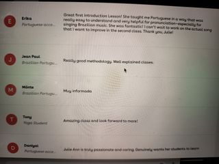 Clases de portugués para B1/B2 (also from English)