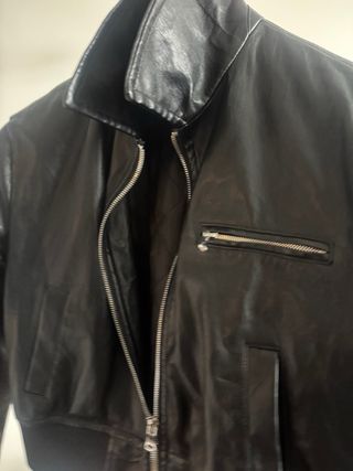 Cazadora Piel Motera Mango Talla M