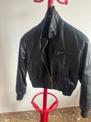 Cazadora Piel Motera Mango Talla M