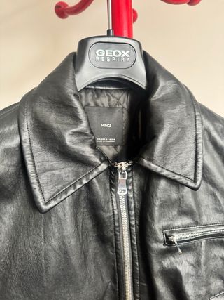 Cazadora Piel Motera Mango Talla M