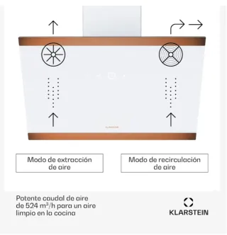 Campana Extrat.Klarstein Flashline Blanca 60 cm.