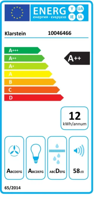 Campana Extrat.Klarstein Flashline Blanca 60 cm.