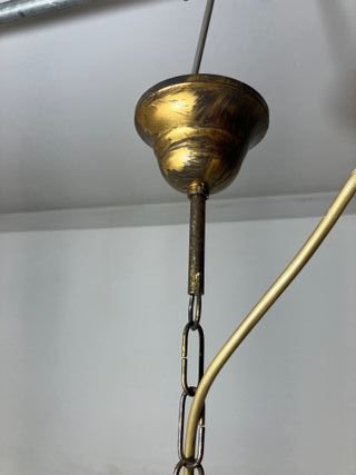 Lampadario 3 luci metallo marrone/oro