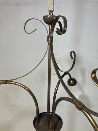 Lampadario 3 luci metallo marrone/oro