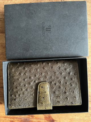 Cartera Farrutx piel avestruz verde