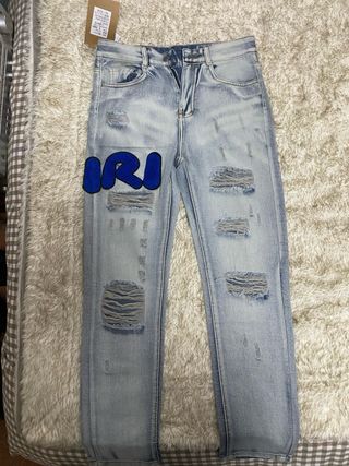 Pantalón Amiri Ripped Jeans Azul Talla S