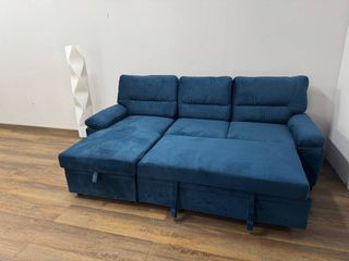 Sofá Cama+ Arcon Terciopelo Azul ¡NUEVO!