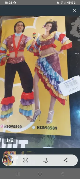 Disfraz Rumbero Multicolor Talla Única