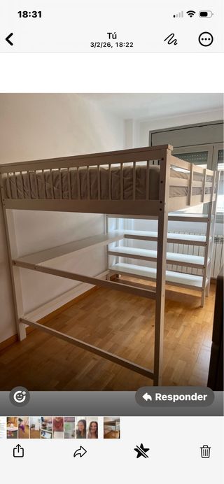 Litera alta de 1’40 con escritorio.