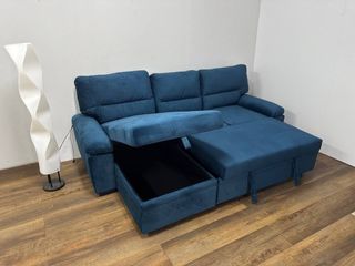 Sofá Cama Terciopelo Azul Real ¡NUEVO Caja!