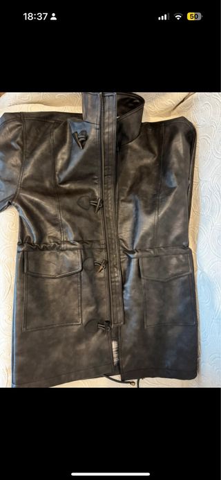 Cazadora Piel Negra Talla S