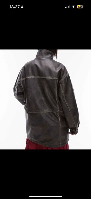 Cazadora Piel Negra Talla S