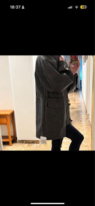 Cazadora Piel Negra Talla S