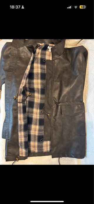 Cazadora Piel Negra Talla S