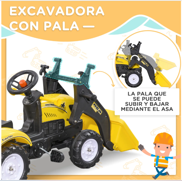 Tractor a Pedales HOMCOM Niños 3 Años