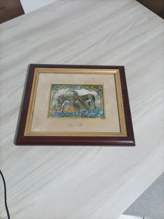 Quadro in argento con cervi