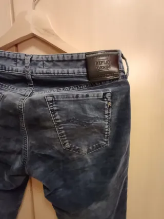 Pantalón pana Replay azul