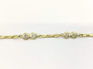 Pulsera Oro 18k con Piedras Blancas