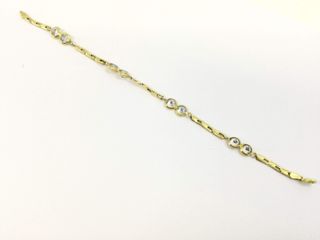 Pulsera Oro 18k con Piedras Blancas