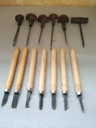 Lote herramientas  carpintero gubias y buriles