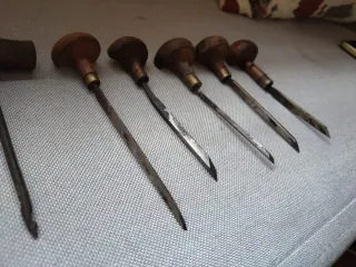 Lote herramientas  carpintero gubias y buriles