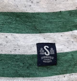 Camiseta Springfield XXL Rayas Azul y Verde