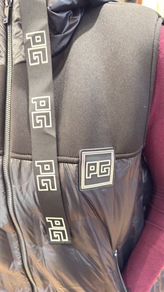 Chaleco Largo Plumas Negro