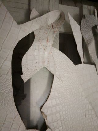 Ritagli pelle stampa coccodrillo