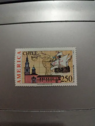 2 Sellos Chile América-UPAEP 1992