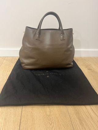 Bolso Piel Roberto Verino RV Marrón y Dorado