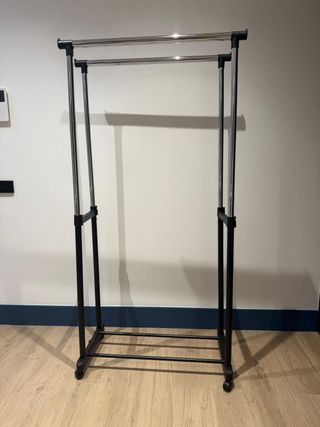 Burro Perchero Doble Regulable con Ruedas