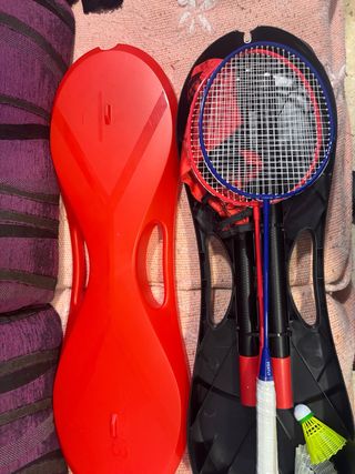 Raquetas de bádminton con 2 volantes y red