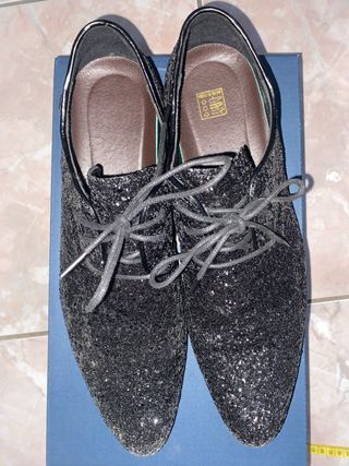 Scarpe uomo glitter nere e argento