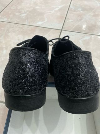 Scarpe uomo glitter nere e argento