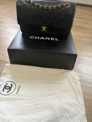 Borsa Chanel Classic Double Flap Agnello Vintage