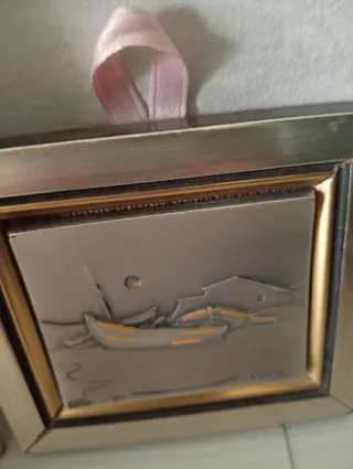 Set 2 quadretti placcato argento