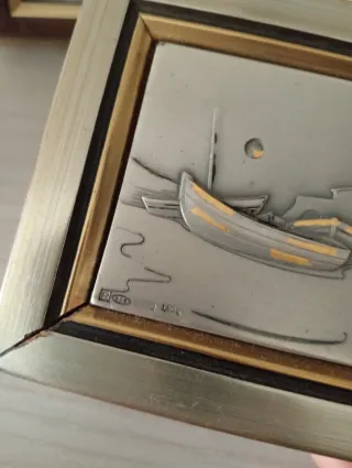 Set 2 quadretti placcato argento